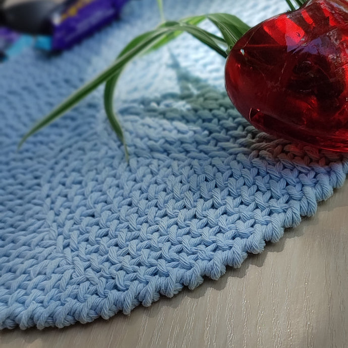 Blue texture doily